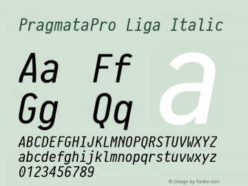 PragmataProLiga-Italic Version 0.829图片样张