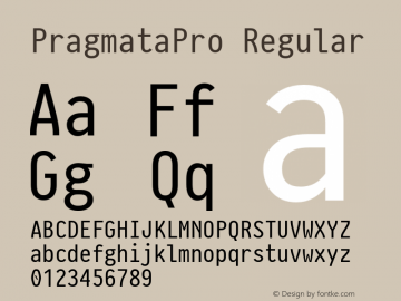 PragmataPro-Regular Version 0.829 Font Sample