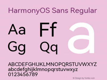 HarmonyOS Sans Version 1.0 Font Sample