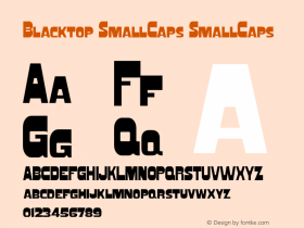 Blacktop SmallCaps SmallCaps Macromedia Fontographer 4.1.3 4/11/99 Font Sample