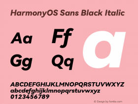 HarmonyOS Sans Black Italic Version 1.0 Font Sample