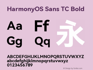 HarmonyOS Sans TC Bold  Font Sample