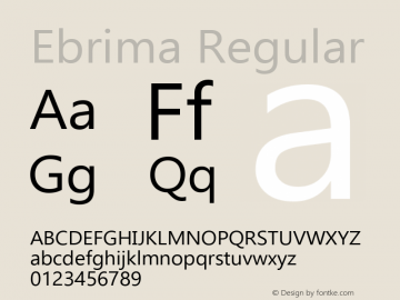 Ebrima Version 5.16 Font Sample