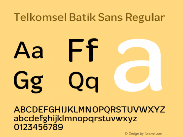 Telkomsel Batik Sans Regular Version 1.000 Font Sample