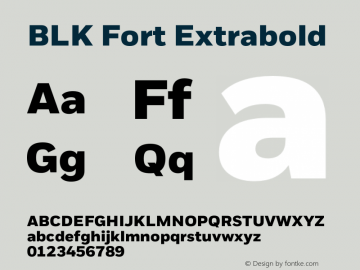 BLK Fort Extrabold Version 1.001; BLK Fort Extrabold图片样张