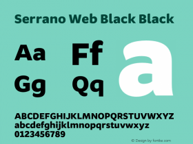 Serrano Web Black Version 2.010;PS 002.010;hotconv 1.0.88;makeotf.lib2.5.64775 Font Sample