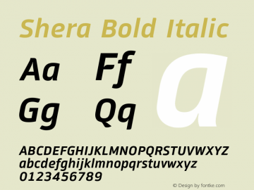 Shera Bold Italic Version图片样张