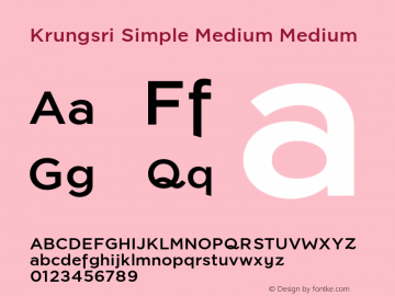 Krungsri Simple Medium Version Font Sample