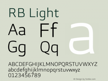 RB Light Version 1.000;PS 001.000;hotconv 1.0.70;makeotf.lib2.5.58329 Font Sample