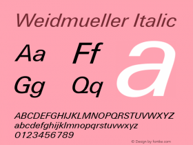 Weidmueller Italic Version 1.2 Font Sample