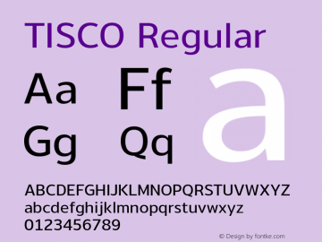 TISCO Regular Version 0.10 Beta Font Sample