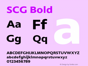 SCG Bold Version 1.002 Font Sample