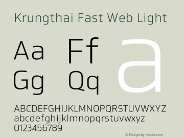 Krungthai Fast Web Light 1.00 Font Sample