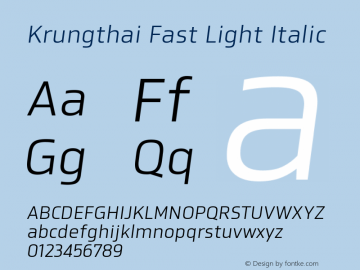 Krungthai Fast Light Italic 1.00图片样张