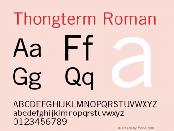 Thongterm Roman Version 1.0 Font Sample