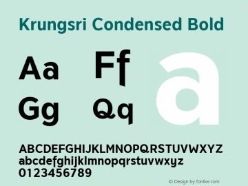 Krungsri Condensed Bold Version 1.000   Initial Release: 02 June, 2014图片样张