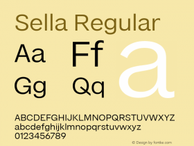 Sella Regular Version 1.000;PS 1.0;hotconv 1.0.88;makeotf.lib2.5.647800 Font Sample