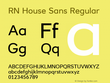 RN House Sans Version 1.001 Font Sample