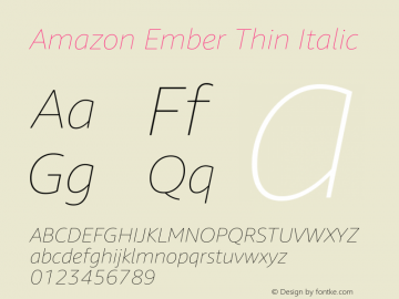 Amazon Ember Thin Italic Version 0.000图片样张