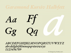 Garamond Kursiv Halbfett Version 1.3 (ElseWare)图片样张
