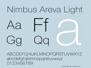 NimbusAreva-Light Version 1.000;PS 1.00;hotconv 1.0.49 Font Sample