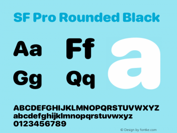 SF Pro Rounded Black Version 15.0d4e20 Font Sample