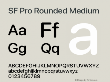 SF Pro Rounded Medium Version 15.0d4e20 Font Sample