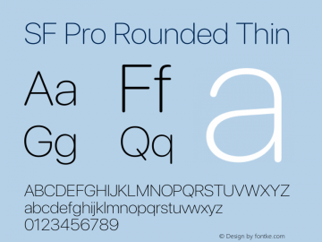 SF Pro Rounded Thin Version 15.0d4e20图片样张