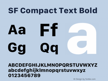SF Compact Text Bold Version 15.0d4e20 Font Sample