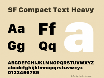 SF Compact Text Heavy Version 15.0d4e20 Font Sample