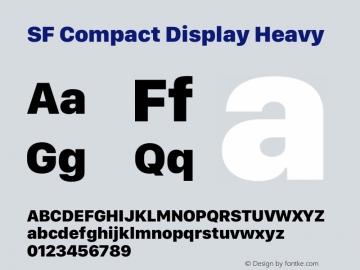 SF Compact Display Heavy Version 15.0d4e20 Font Sample