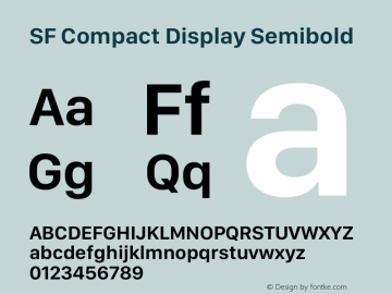 SF Compact Display Semibold Version 15.0d4e20 Font Sample
