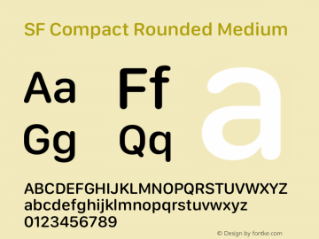 SF Compact Rounded Medium Version 15.0d4e20 Font Sample