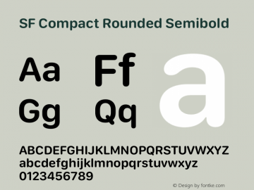 SF Compact Rounded Semibold Version 15.0d4e20 Font Sample