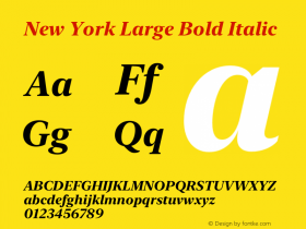 New York Large Bold Italic Version 16.0d1e4 Font Sample