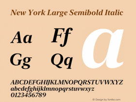 New York Large Semibold Italic Version 16.0d1e4 Font Sample
