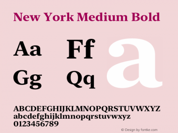 New York Medium Bold Version 16.0d1e4 Font Sample