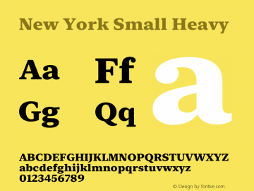 New York Small Heavy Version 16.0d1e4 Font Sample