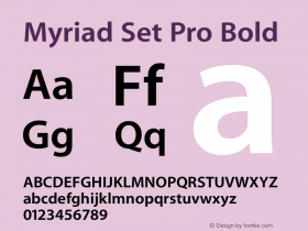 Myriad Set Pro Bold Version 10.0d17e1图片样张