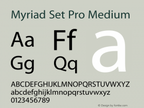 Myriad Set Pro Medium Version 10.0d17e1图片样张