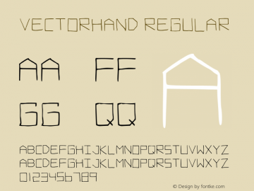 Vectorhand Regular Version 001.001 Font Sample