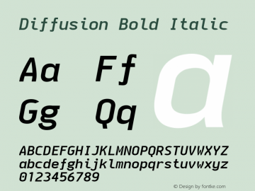 Diffusion Bold Italic 2.0.1 Font Sample