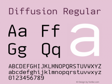Diffusion 2.0.1 Font Sample