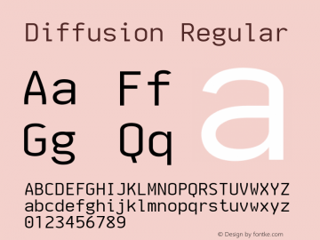 Diffusion 2.0.1; ttfautohint (v1.8.2) Font Sample