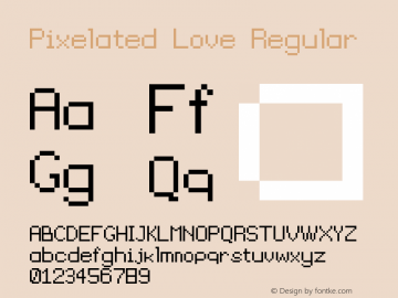 Pixelated Love Regular Version 2.1 Font Sample