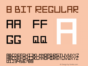 8 Bit Regular Version 1.0 Font Sample