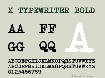 X Typewriter Bold 0.10 Font Sample