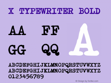 X Typewriter Bold 0.10 Font Sample