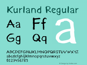 Kurland 0.22 Font Sample