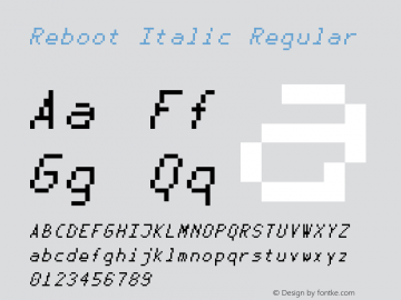 Reboot Italic Regular Version 1.0图片样张